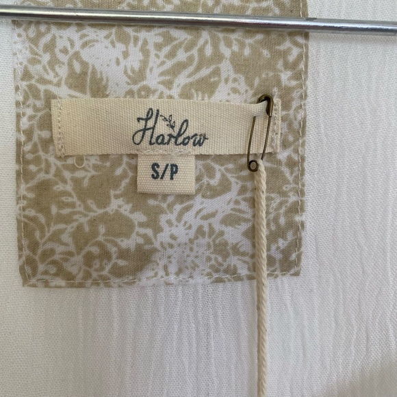 Harlow White Jasmine Woven Lightweight Oversized Short Sleeve Top- Sz-S - Picture 12 of 15